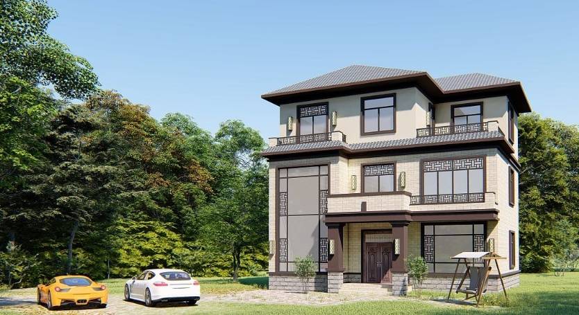 原创土豪回农村建400㎡别墅完工后全村人来围观太大气了