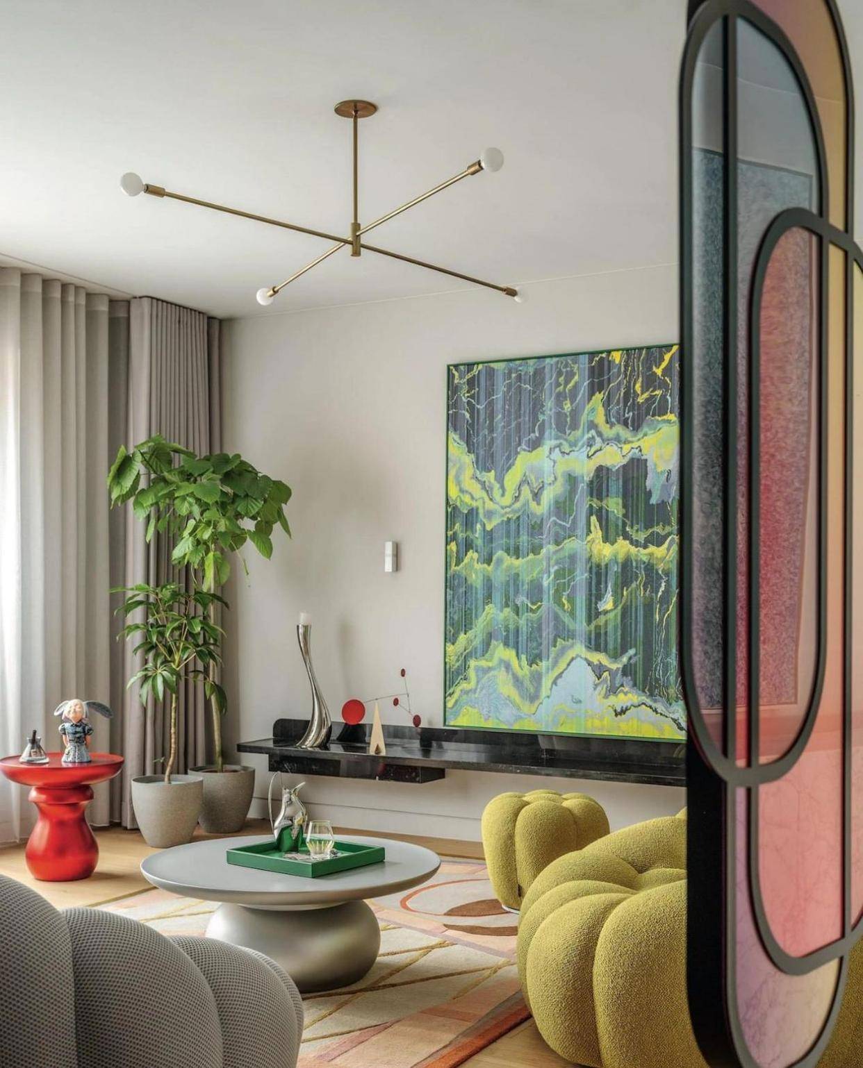 陈妍希晒和陈晓的北京豪宅,精致如样板间,网友:她自己设计的_客厅