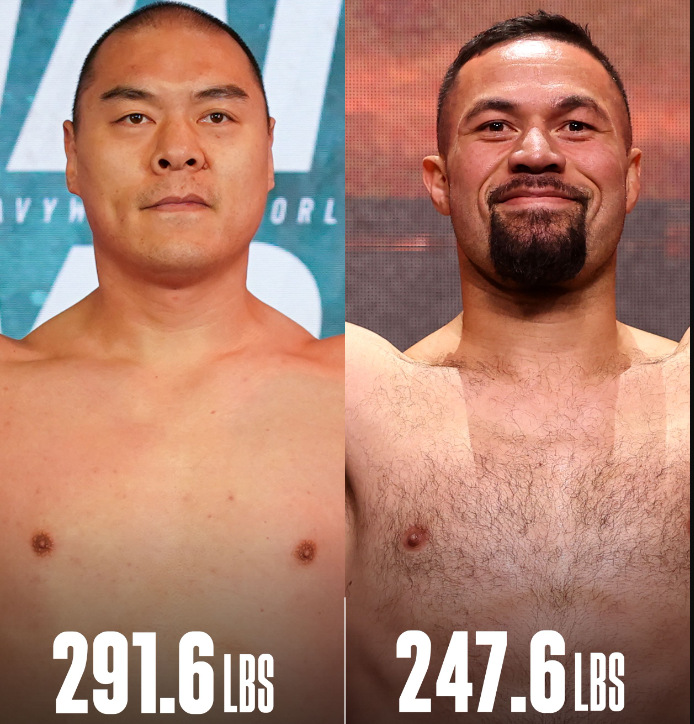 原创赛前称重2916磅张志磊拥有44磅体重优势将以大欺小生吃帕克