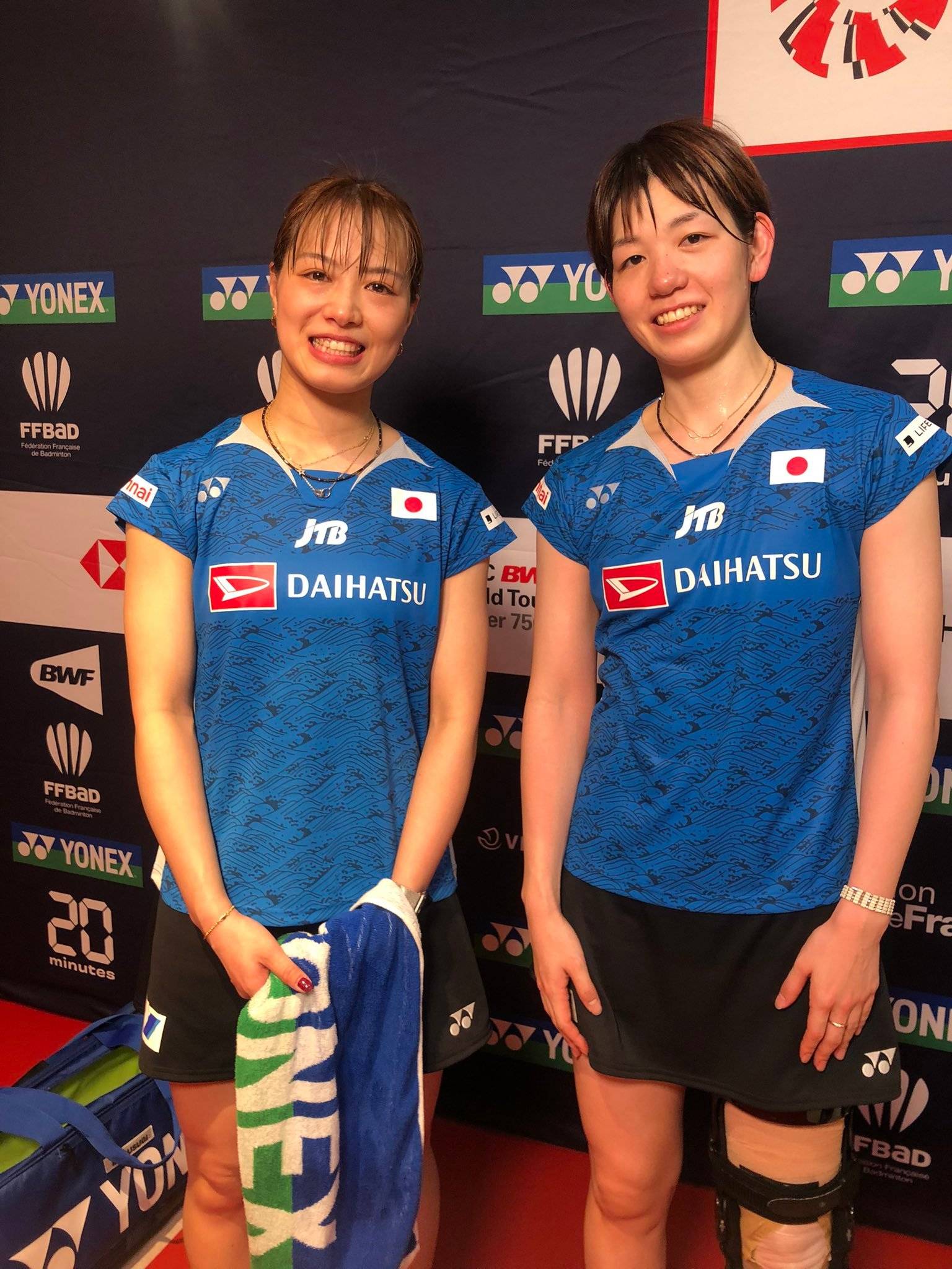 福岛由纪的女双搭档是广田彩花,后者在去年12月举行的印度站比赛中