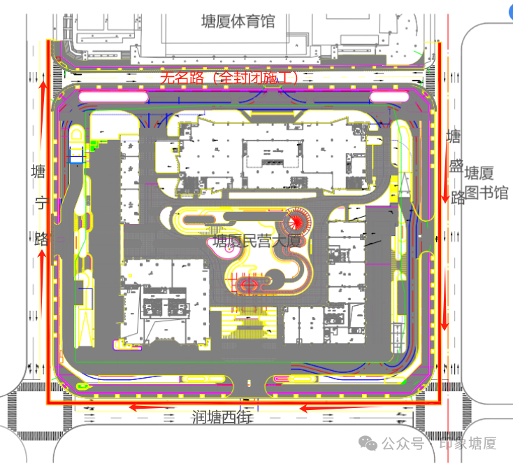 工程周边围蔽示意图企石省道s120线东莞市第七高级中学正大门路段实施