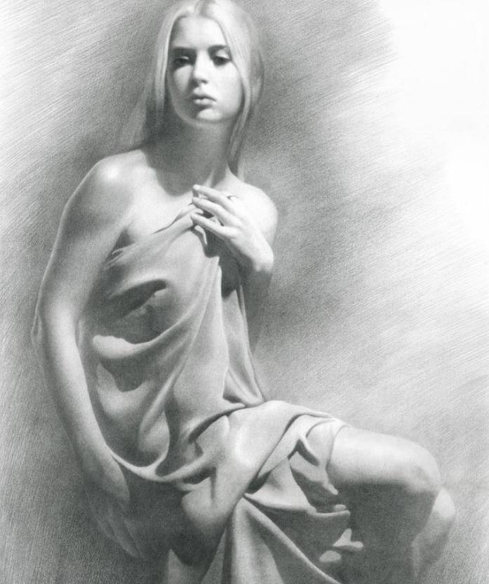 原创他用素描画女人画中人原始而纯真收藏家给出天价她就是活的