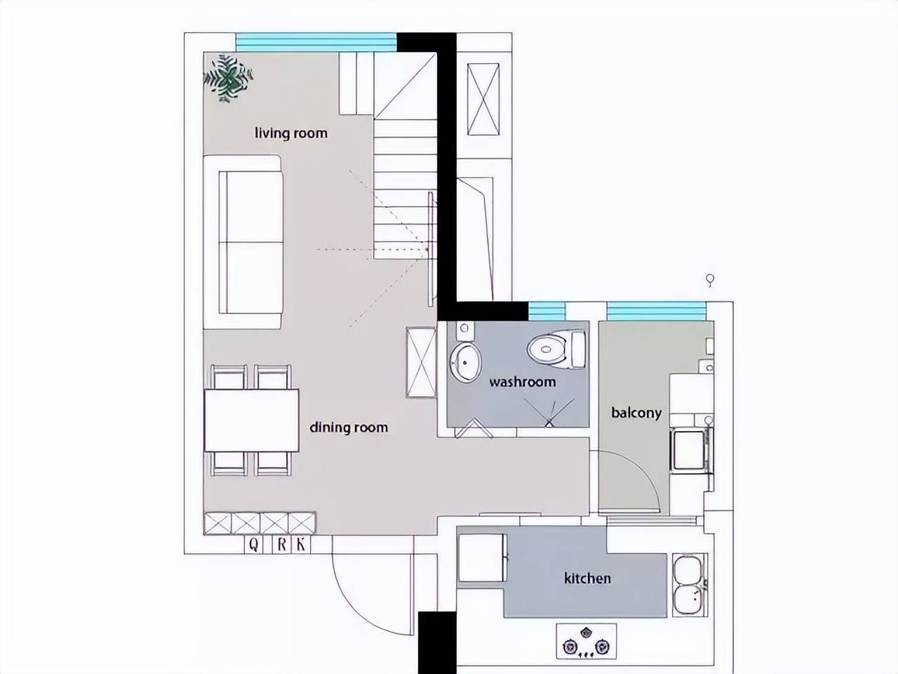 晒晒70㎡小户型loft简洁明快有格调造价低满足