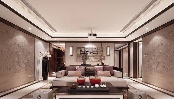 书房书房以深棕色为主色调,再搭配上博古架,书桌上陈设的众多中式摆件