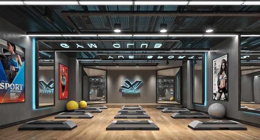 健身展厅潮流设计_空间_运动_定位