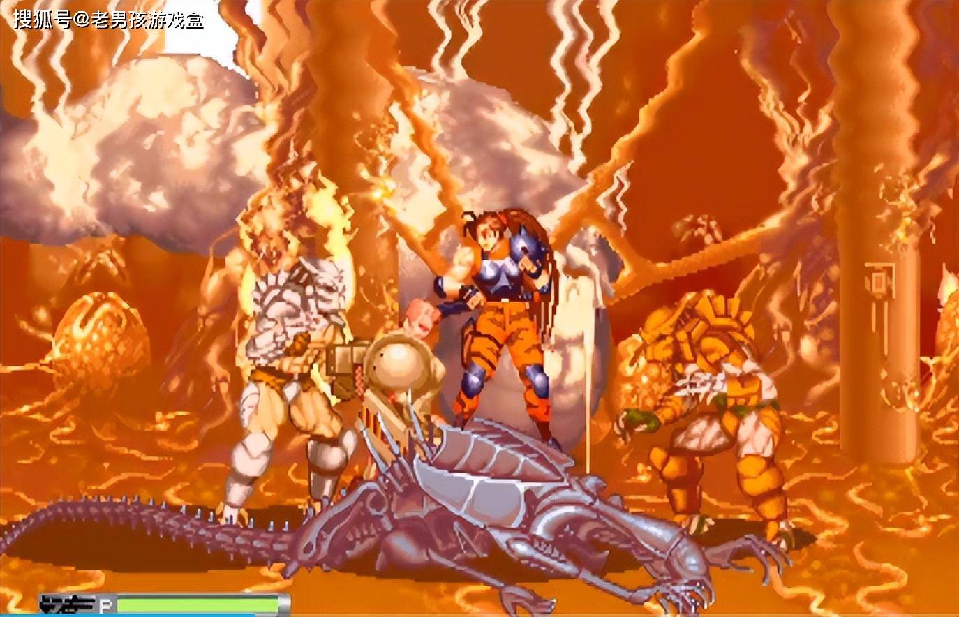 街机《异形大战铁血战士》,capcom巅峰闯关游戏,当年有多好玩?