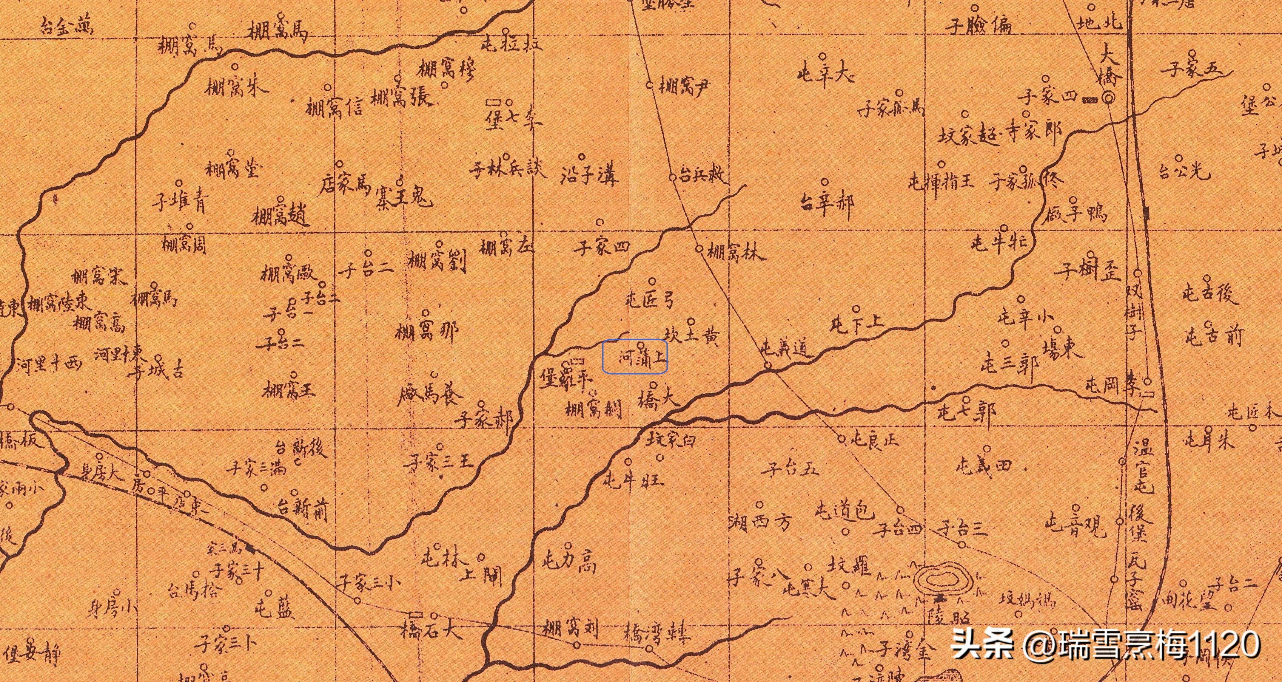 1910年承德县舆图·上蒲河1932年奉天地图·蒲河1934年沈阳县分区地图