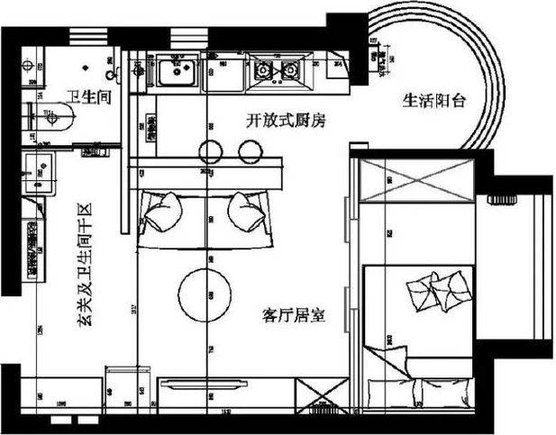 32平米小户型平面图图片