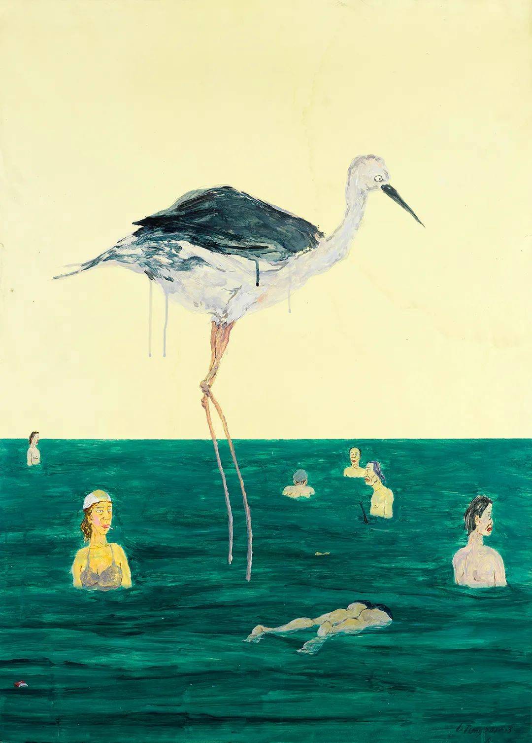 游泳 2014 油画 108x79cm洞察 留存遗失"洞察"其实是关于艺术家高立峰