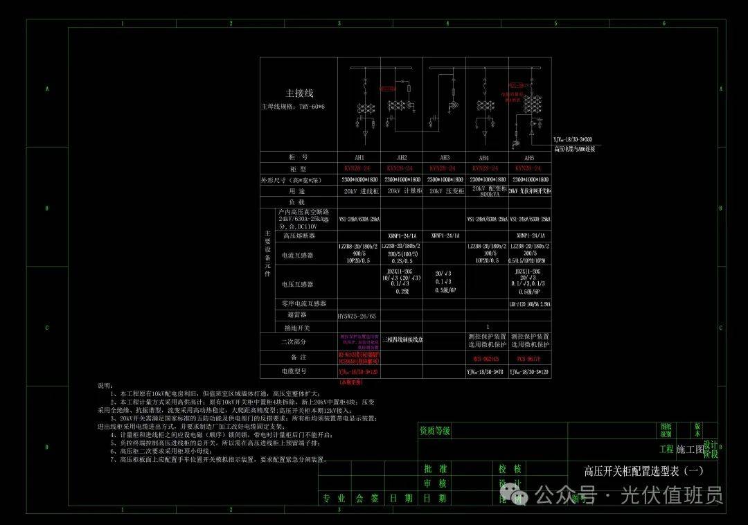 光伏工具光伏发电高压并网设计cad全套图