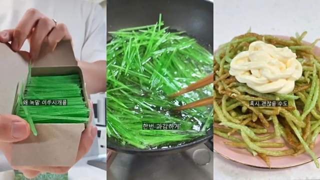 疯了吧韩国美食新潮油炸牙签tiktok获450万播放量