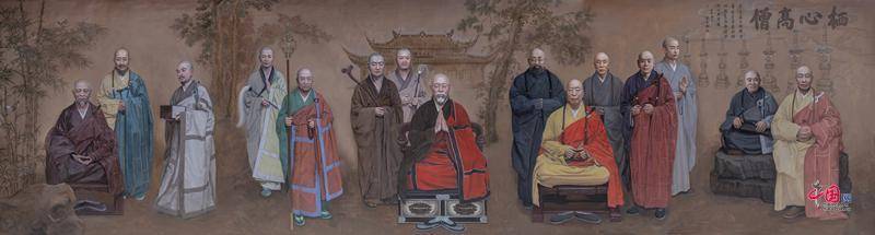 馆之际,住持可祥法师敬邀甬城知名画家吴威创作七塔禅寺历代高僧图,历