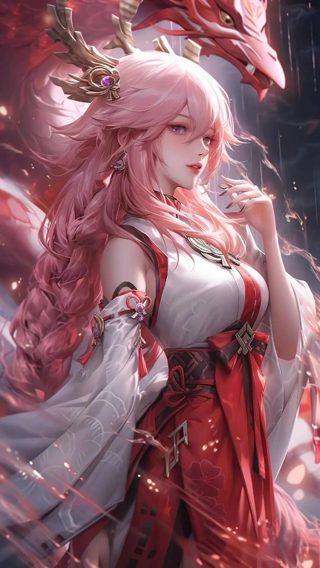 ai智能绘画二次元粉丝系美女