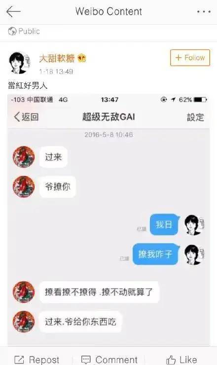 疑似gai与女粉丝私信曝光对话露骨不敢相信网友没有惊讶