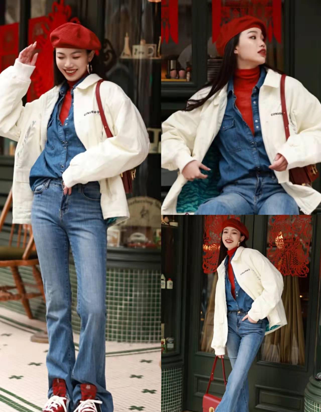 原创自古红蓝出cp红蓝撞色穿搭美翻了经典配色果然复古又大气