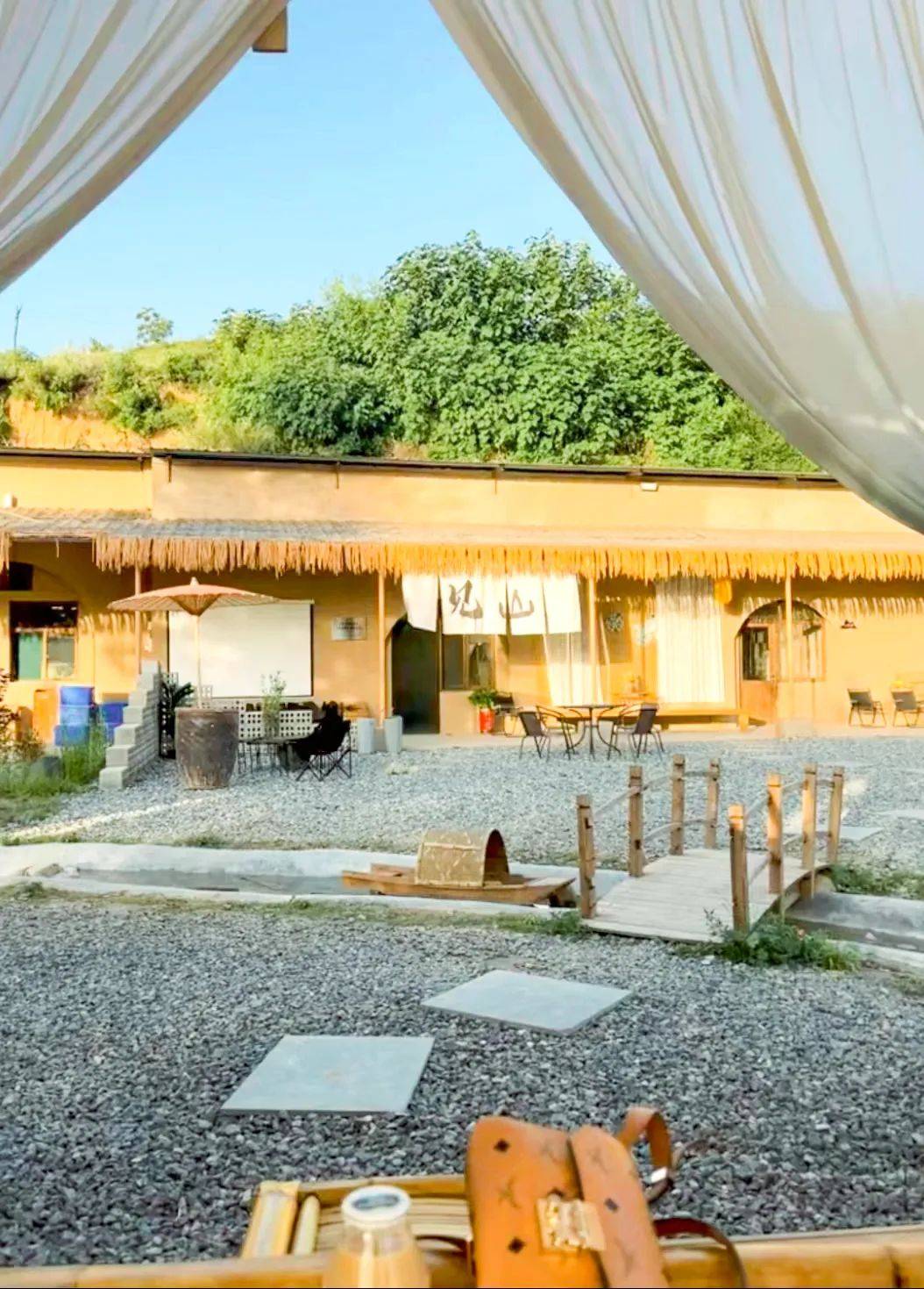 列车在油菜花海穿行郭家庄山楂花如梦如幻的山楂花海,在阳光下闪着