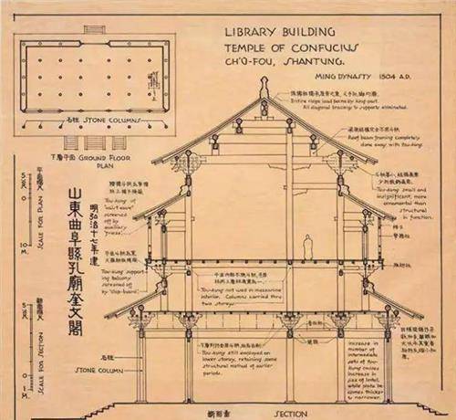 上我们能看到大量的梁思成的手稿,一张张跟cad做出来的图纸无异,无论