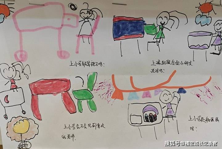 上小学的担忧简笔画图片