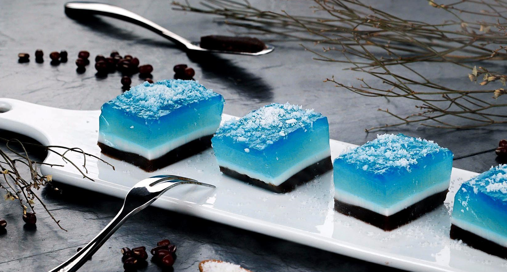 原创红豆沙糯米卷超梦幻星空羊羹真心做的小点心家人满满幸福