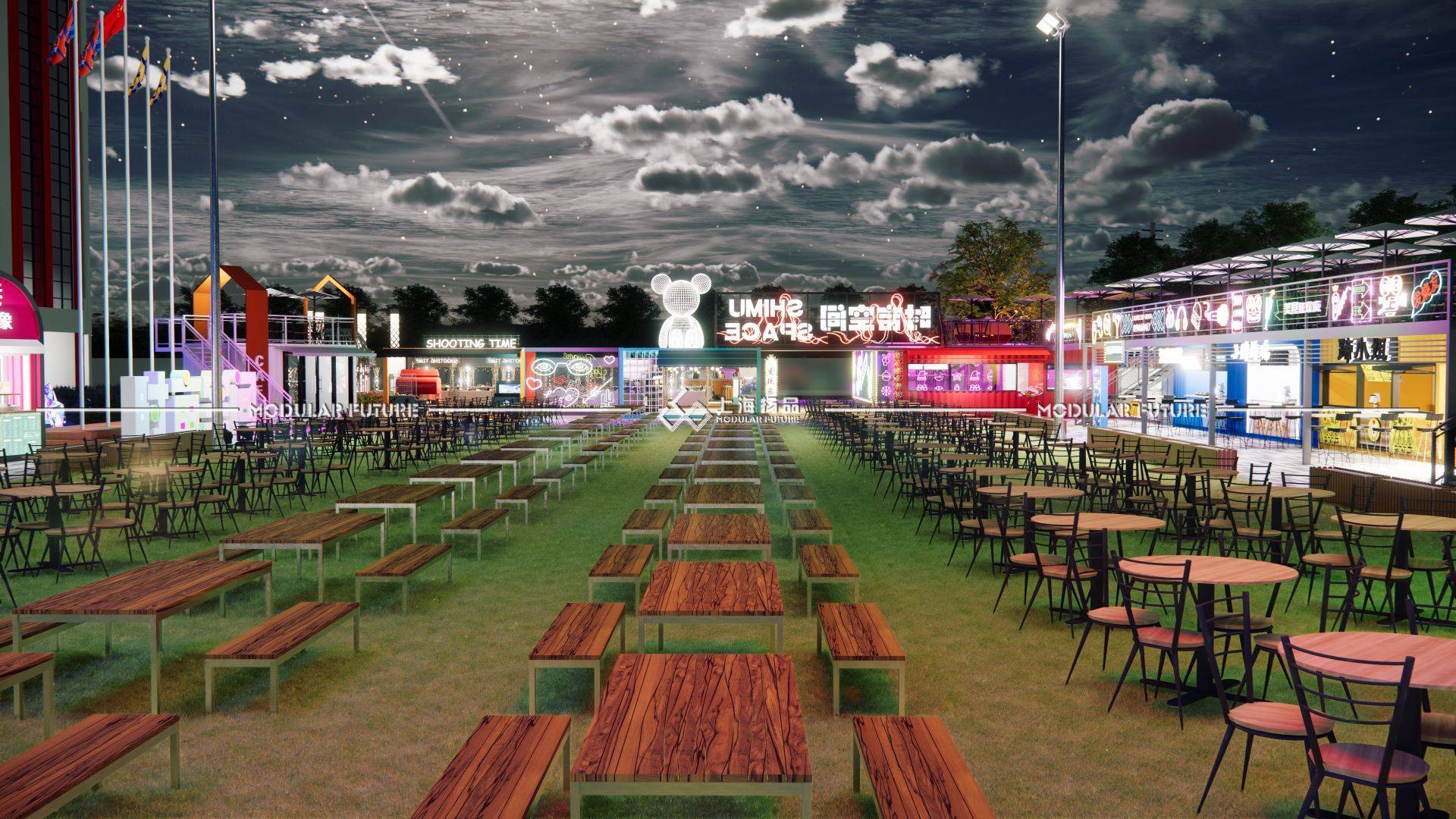 集装箱夜市以其独特的外观和创意的设计吸引了大量消费者.