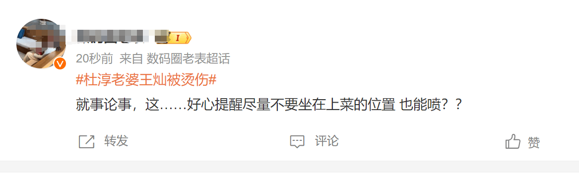 原创杜淳老婆被烫伤她的告诫却引起了部分网友嘲讽明星老婆也难当