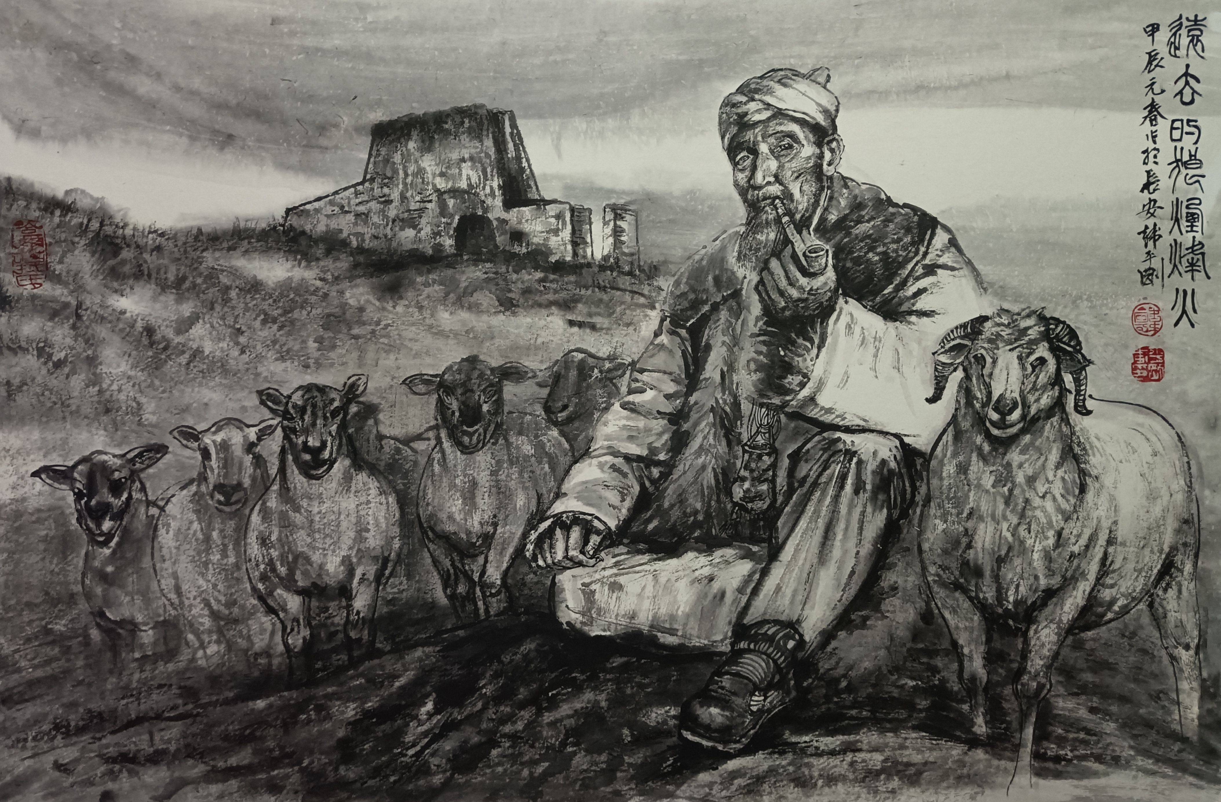 美术名家水墨方我韩平刚人物画赏析