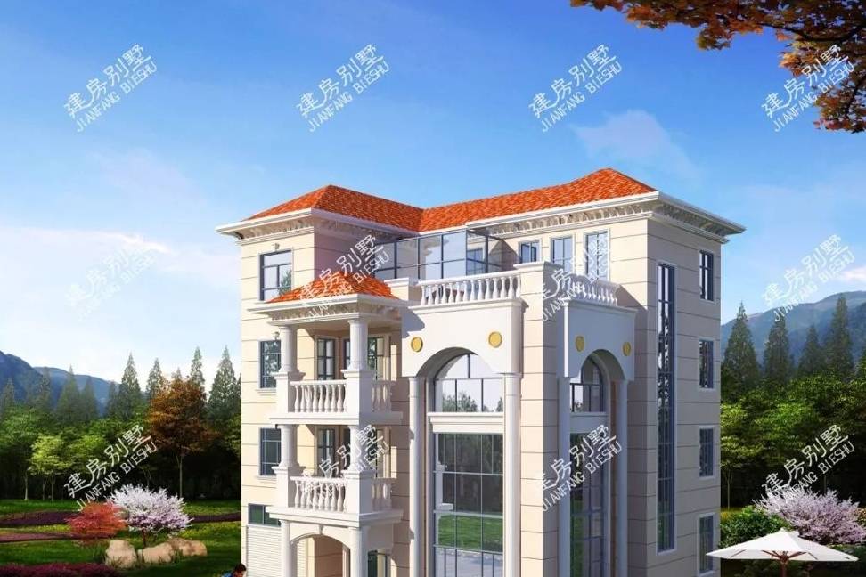 原创带车库和阳光房的四层农村别墅建一栋好房享百年福气