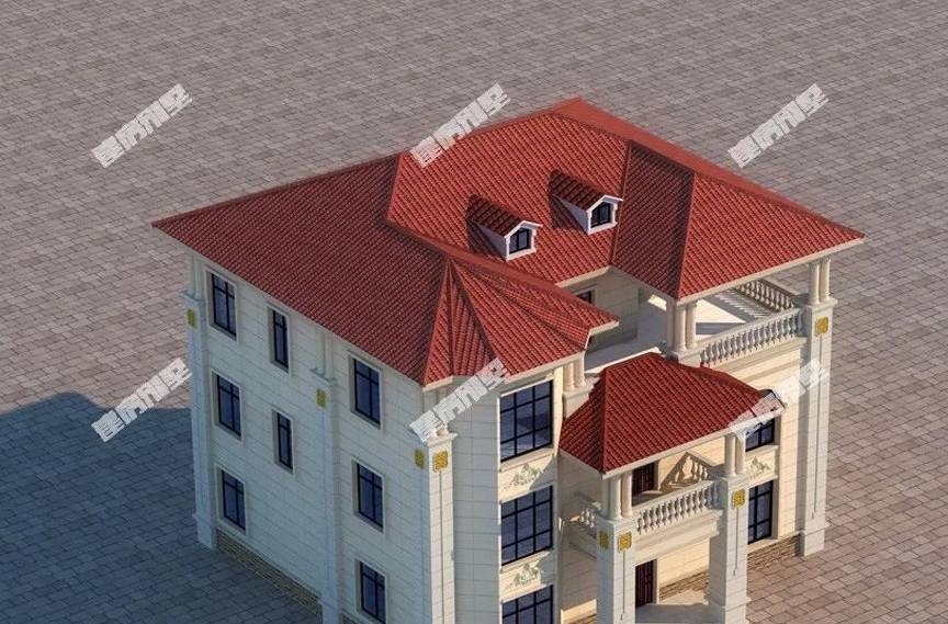 原创2款气派的三层别墅第二款带店面住进去早晚会发财