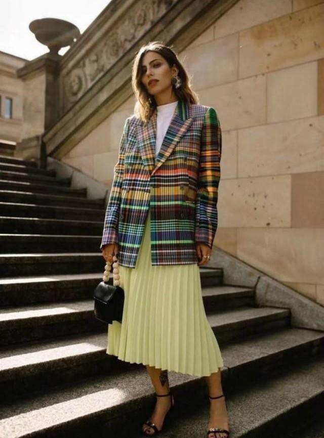 原创西装裙子才是2021年春天最优雅的搭配温柔好看又高级