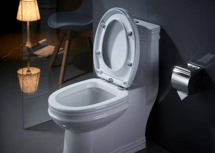 二,安装马桶底座(3)在地面排水口和马桶底部排水口朝向齐,后,画出马桶