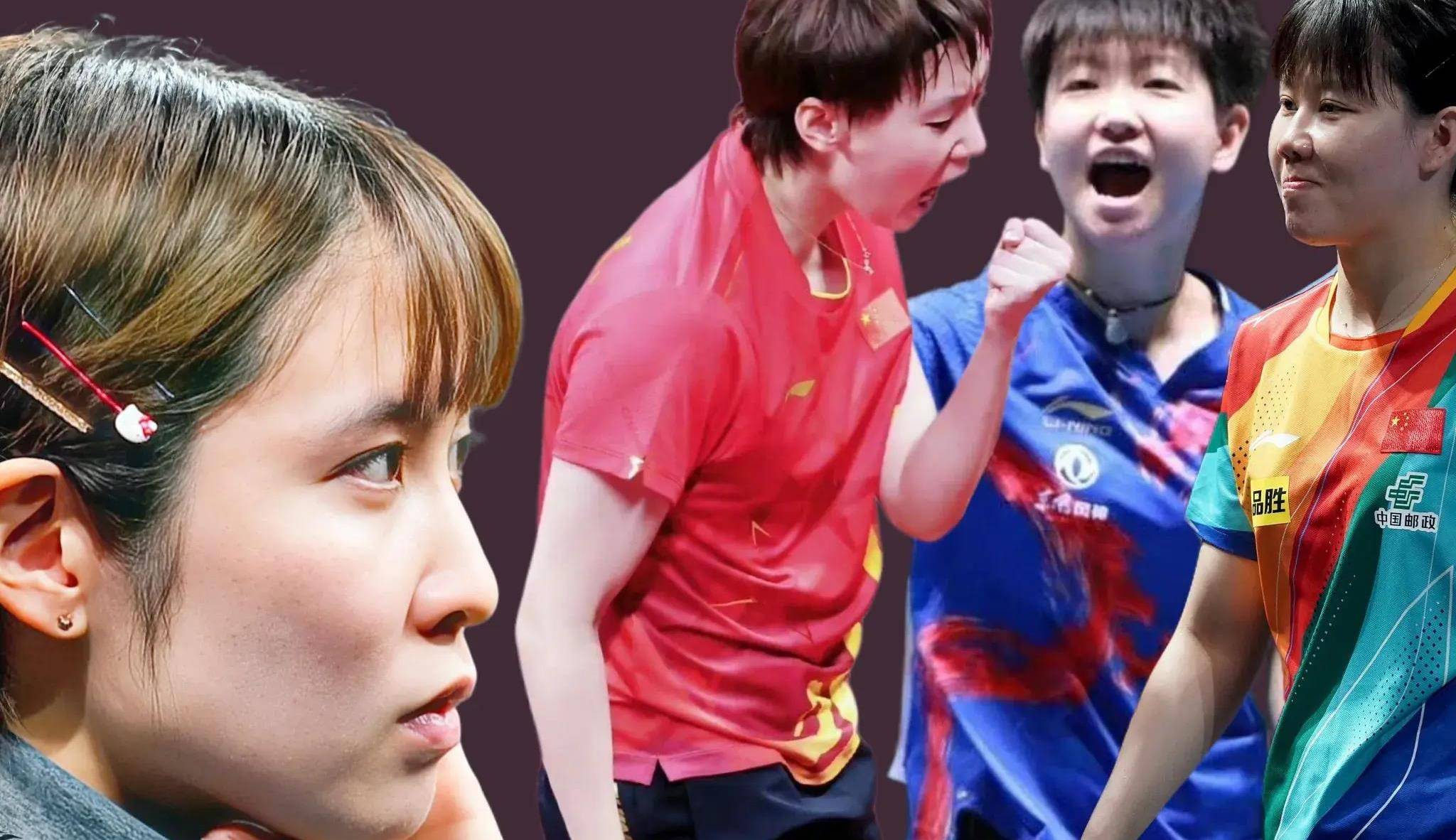 排在平野美宇之后,国外队的伊藤美成,石川嘉春和早田欣在国家乒乓球