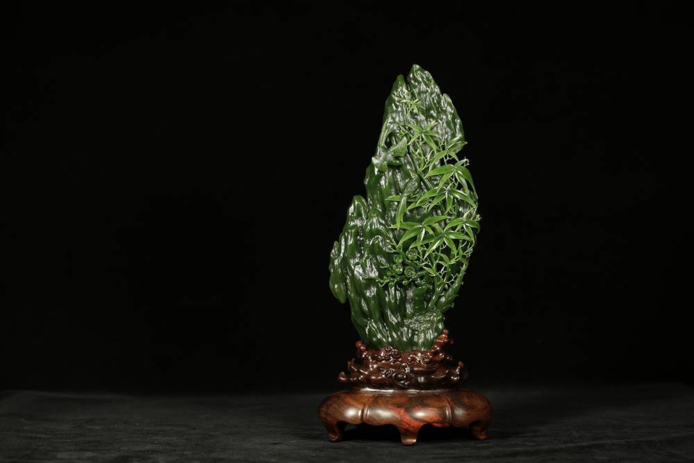 藏玉直播×中国玉石雕刻大师王朝杰精品拍收官_作品_碧玉_玉雕