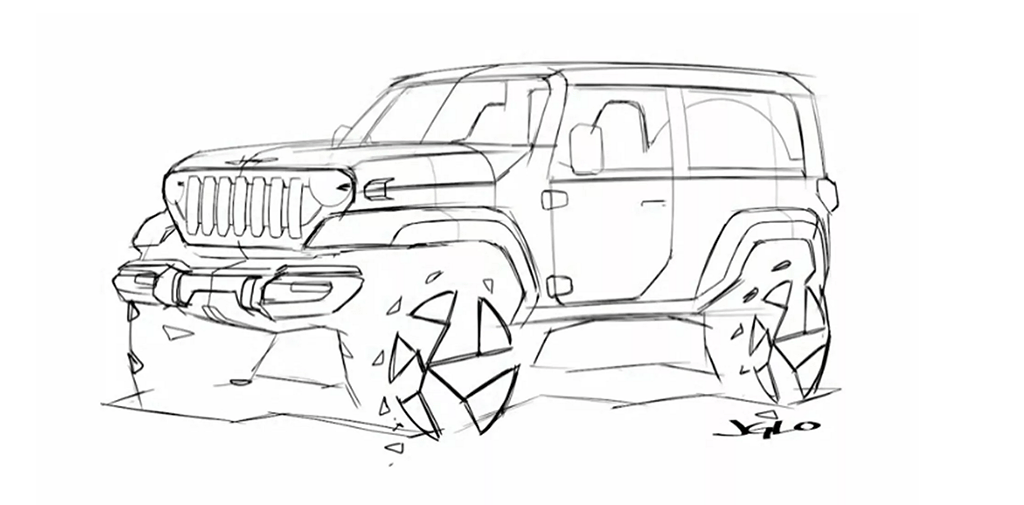 jeep吉普车简笔画图片