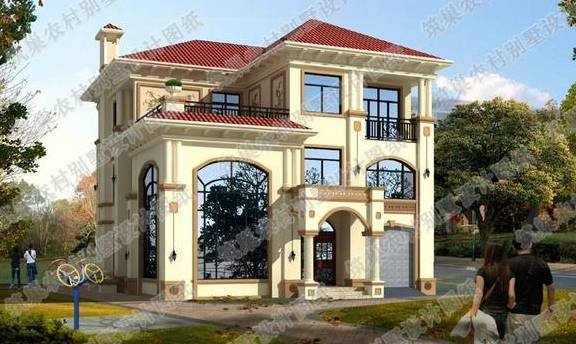 二层12×9米平屋顶2厅6室带娱乐室25万农村自建房施工图水电齐全