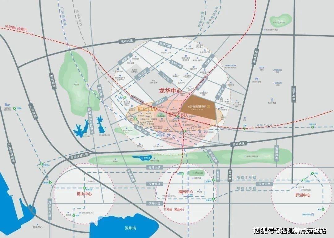 在建地铁33号线民治北站以及规划中的22号线高德导航实测步行约600