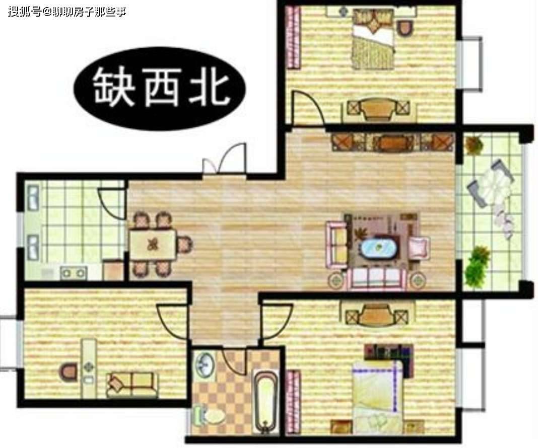 在风水学中,干宫也是住宅,也是财位,所以西北角更为重要.