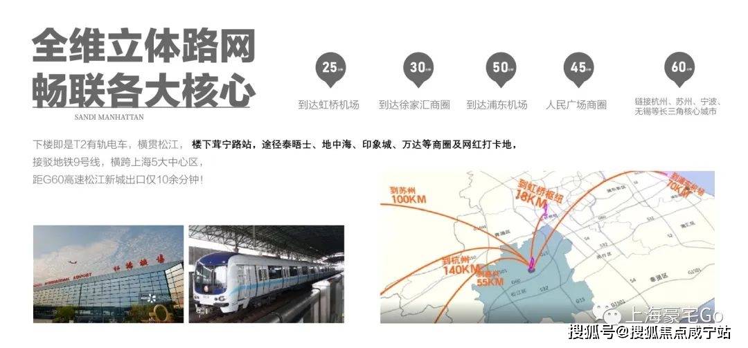 项目车程即可上g60高速,连接g1501,g15和s32三条高速,到虹桥机场,到