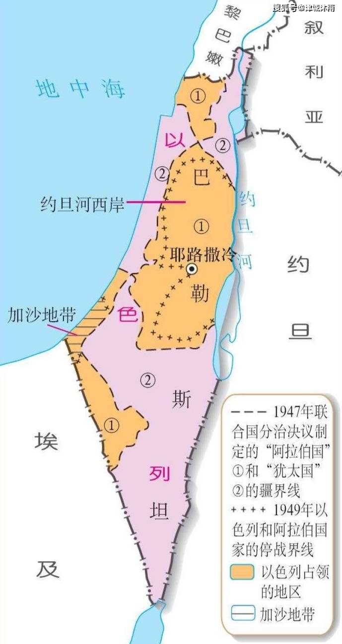 巴勒斯坦地图高清图片