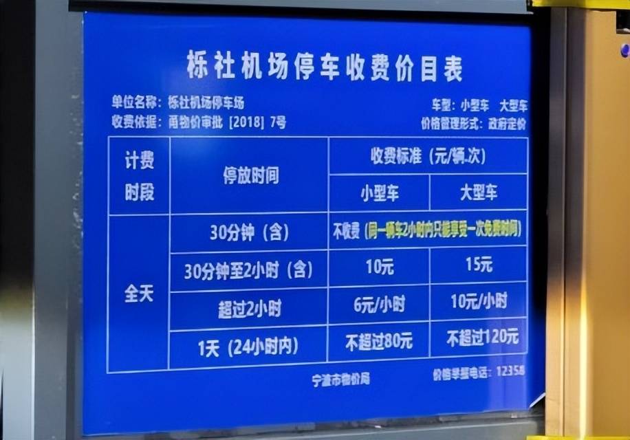 宁波栎社机场停车费一天多少钱,宁波机场附近的停车场