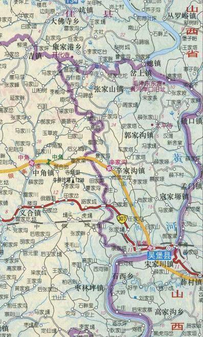 绥德县乡镇村地图图片
