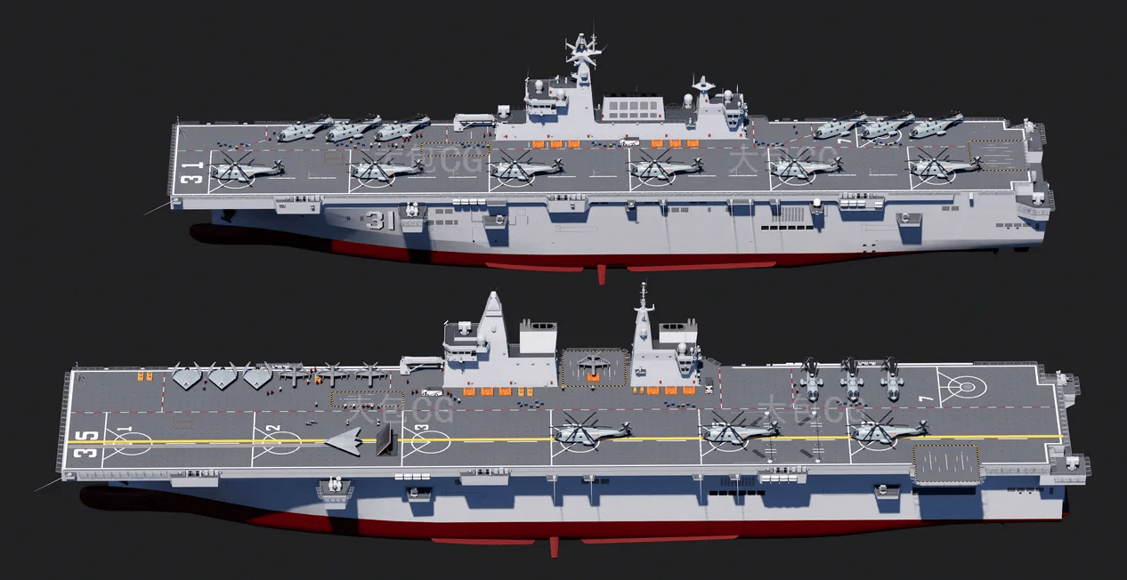 076型两栖攻击舰,两部弹射器 大外飘,到底有多强悍?