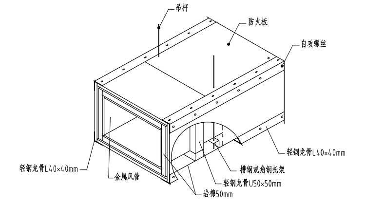 方形风管s弯放样图图片