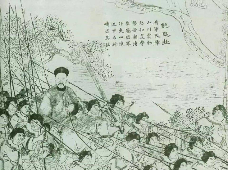 鲍超画像多隆阿走后,太平军继续向着鲍超发起猛攻.