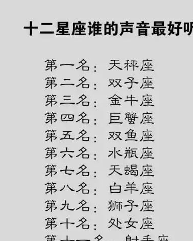 12星座谁的情话最高级,12星座谁的声音最好听,谁是打不死的小强