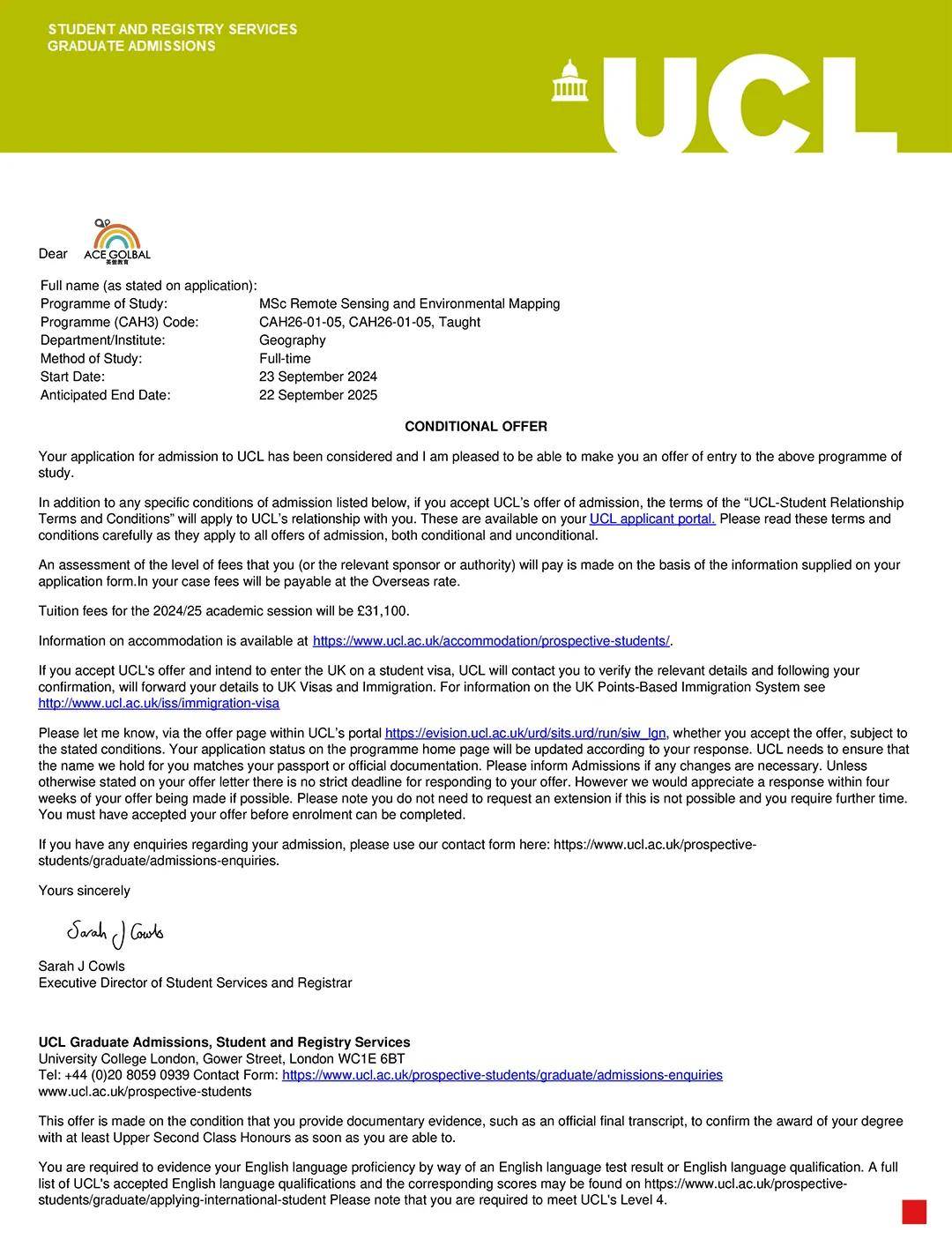 offer解析 | 南京信息工程大学中外合作办学背景,突破收获ucl硕士!