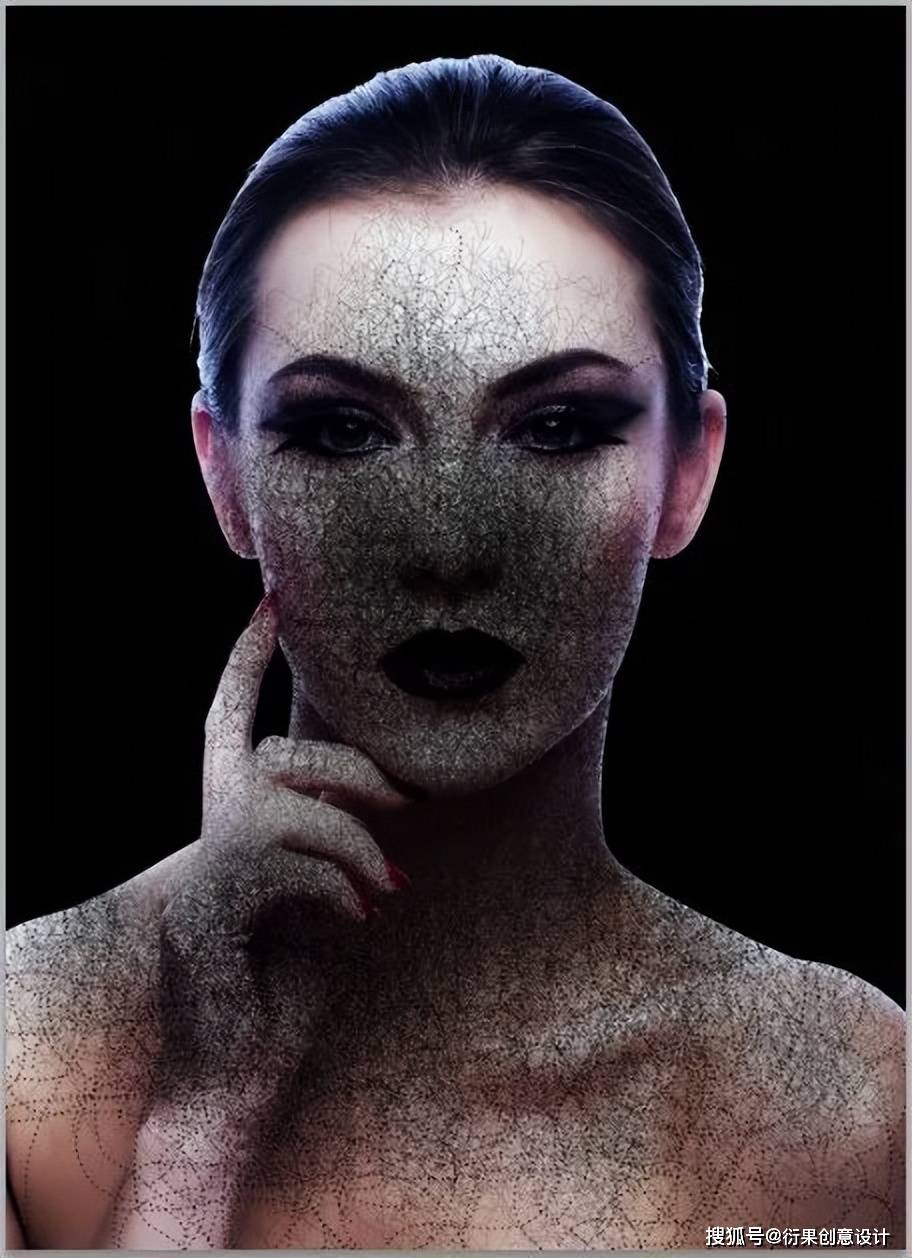 ps软件技巧,点线化人像特效