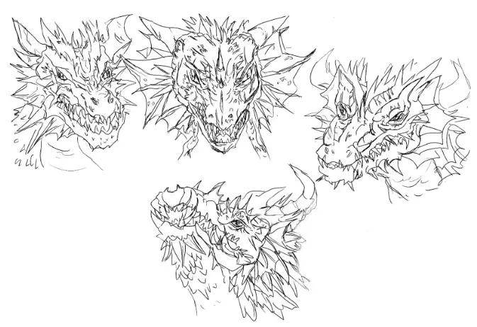 教你画龙王对打的场景教程!