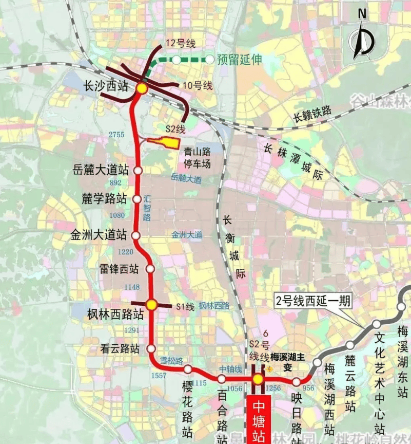 长沙2号线西延线路图图片