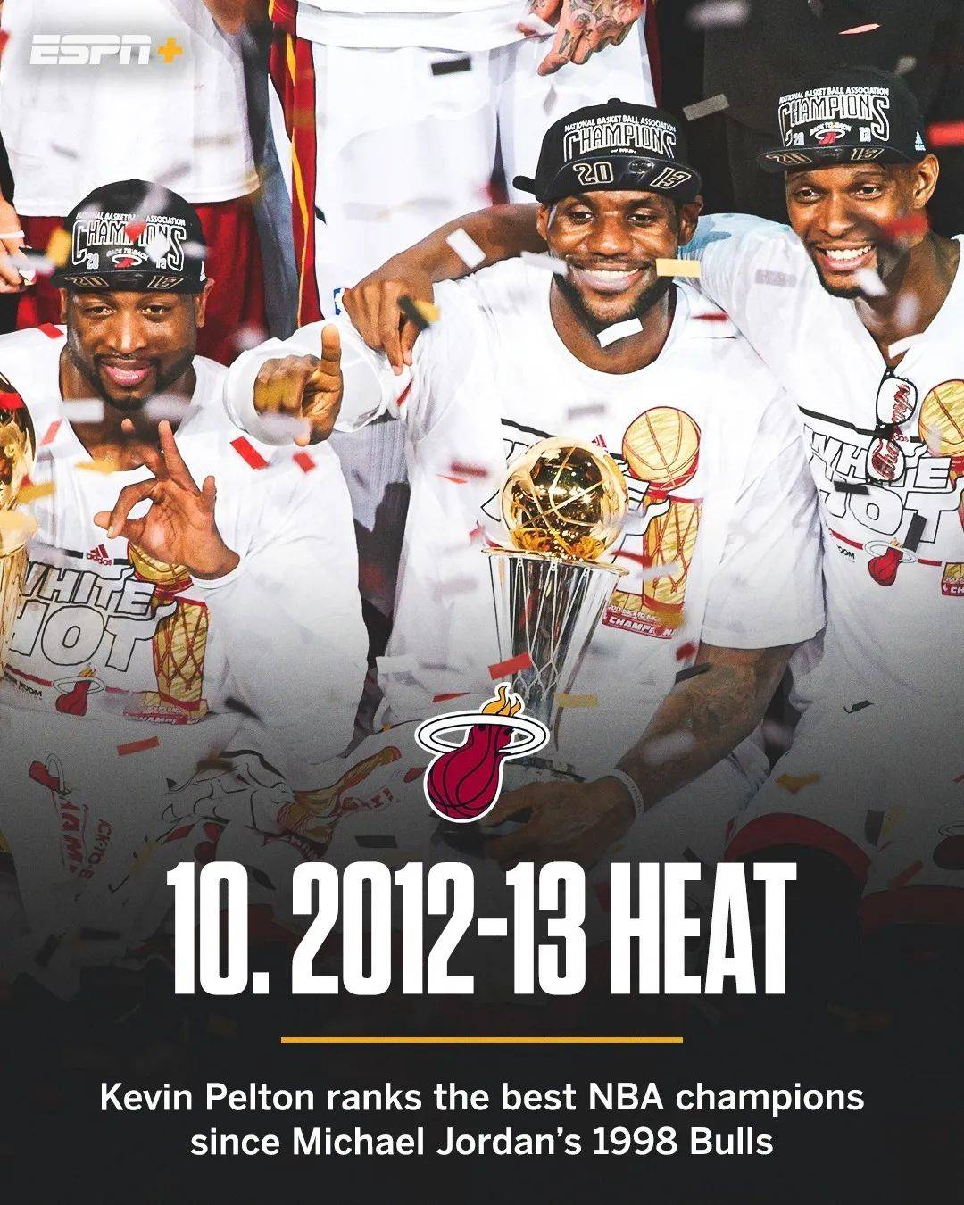 最强总冠军排名,两连冠热火垫底!