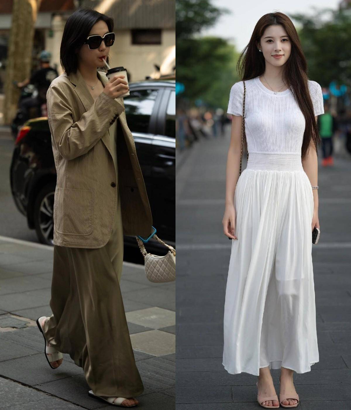被深圳街拍惊艳了!满大街都是"长裙,长裤",却个个洋气又显高